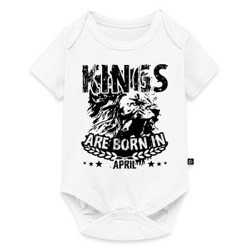 April birthday gift kings born birth - Baby Premium short-sleeve bodysuit - white - Front