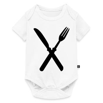 fork_and_kinfe - Body à manches courtes Premium Bébé - blanc - Devant
