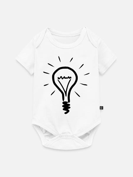 Skizze Glühbirne - Baby Premium Kurzarmbody - Weiß