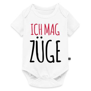 Lustiger Spruch Ich mag Züge Zugfahrer Geschenk - Baby Premium Kurzarmbody - Weiß - Vorne