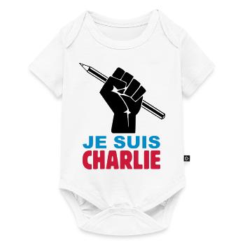 je suis charlie - Body à manches courtes Premium Bébé - blanc - Devant