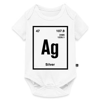 Silver Element im Periodensystem - Baby Premium Kurzarmbody - Weiß - Vorne