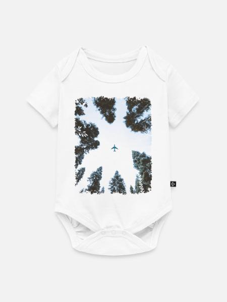 Wald & Flugzeug - Baby Premium Kurzarmbody - Weiß