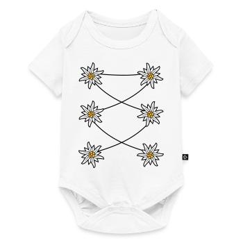 Tablier Dirndl Edelweiss - Body à manches courtes Premium Bébé - blanc - Devant