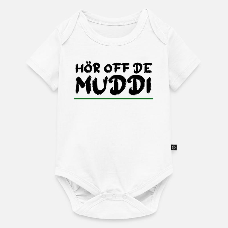 HÖR OFF DE MUDDI Sachsen Spruch - Baby Premium Kurzarmbody - Weiß