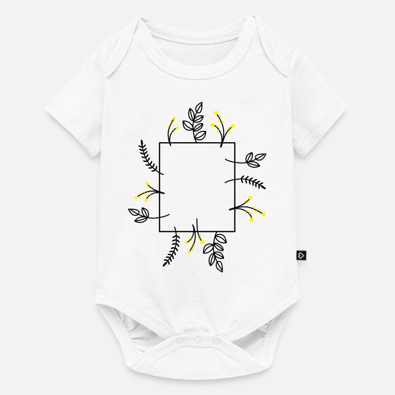 Cadre de fleurs vintage - Body à manches courtes Premium Bébé - blanc