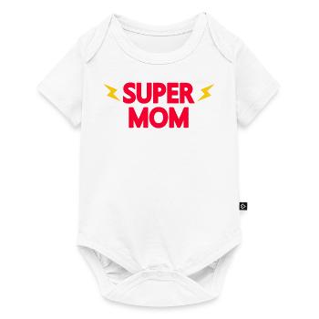 SUPER MAMAN MAMAN CADEAU DE LA FÊTE DE LA FEMME HÉROÏNE - Body à manches courtes Premium Bébé - blanc - Devant
