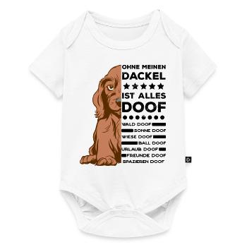 Hundeliebhaber Dackel Dachshund Motiv Geschenk - Baby Premium Kurzarmbody - Weiß - Vorne