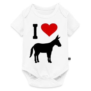 Donkey Love Muli Mule Heart Farm Animal Farmer - Baby Premium short-sleeve bodysuit - white - Front