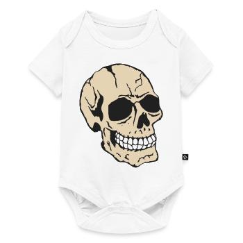 tete de mort crane halloween - Body à manches courtes Premium Bébé - blanc - Devant