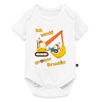 Großer Bruder Traktor und Bagger -Ich werde Bruder - Baby Premium Kurzarmbody - Weiß - Vorne