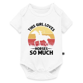 This girl loves horses so much Western culture - Baby Premium short-sleeve bodysuit - white - Front