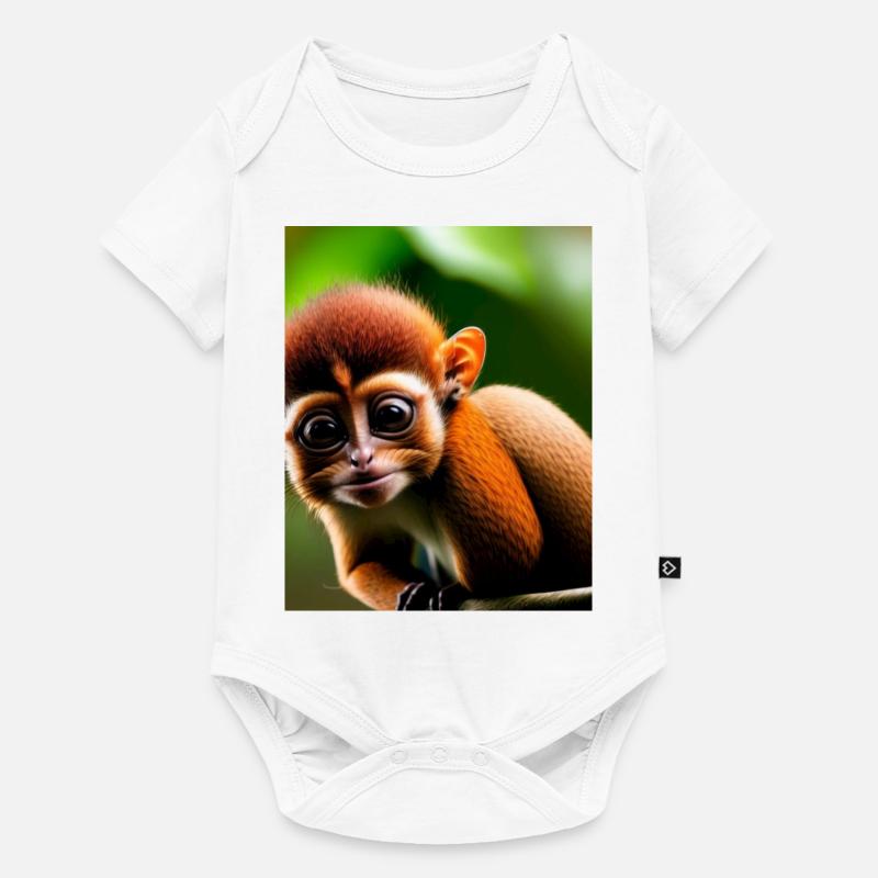 cool drôle mignon tarsier (Tarsiidae) forêt comi - Body à manches courtes Premium Bébé - blanc