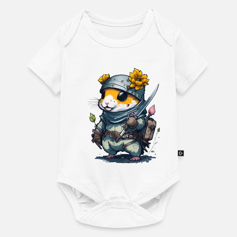 Avec ce design, vous deviendrez un hamster ninja - Body à manches courtes Premium Bébé - blanc