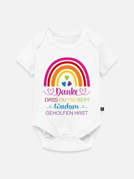 Kita Danke dass Du mir beim Wachsen geholfen hast - Baby Premium Kurzarmbody - Weiß