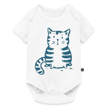 Katze - Baby Premium Kurzarmbody - Weiß - Vorne