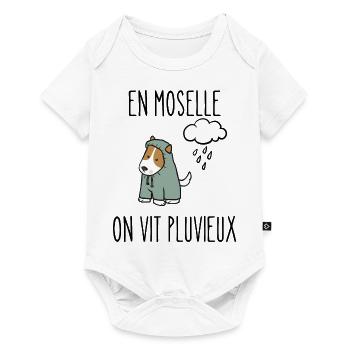 en moselle on vit pluvieux - Body à manches courtes Premium Bébé - blanc - Devant