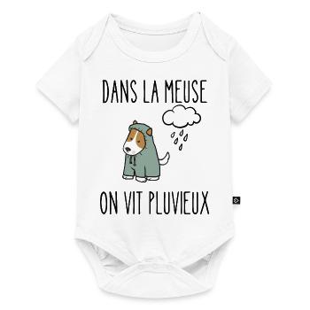 dans la meuse on vit pluvieux - Body à manches courtes Premium Bébé - blanc - Devant