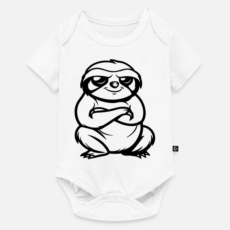 faultier comic - Baby Premium Kurzarmbody - Weiß