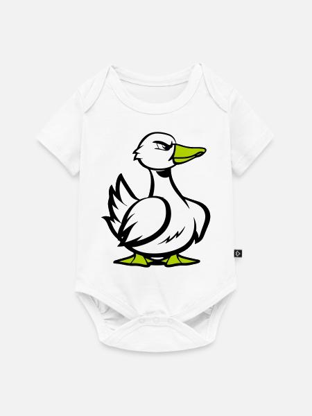 ente comic cartoon - Baby Premium Kurzarmbody - Weiß