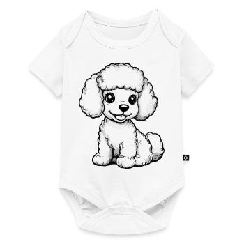 Caniche Chien Bande dessinée Mignon - Body à manches courtes Premium Bébé - blanc - Devant