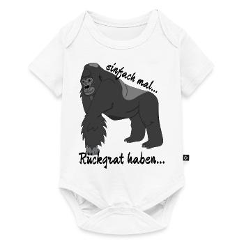 Gorilla "einfach mal Rückgrat haben..." - Baby Premium Kurzarmbody - Weiß - Vorne