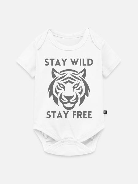 Bleib wild, bleib frei - Baby Premium Kurzarmbody - Weiß