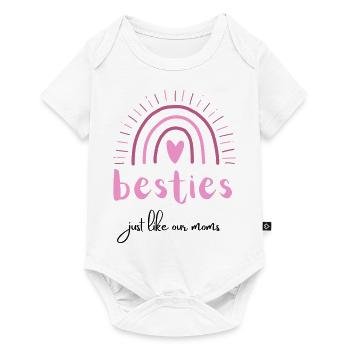 besties just like our moms | beste Freunde - Baby Premium Kurzarmbody - Weiß - Vorne