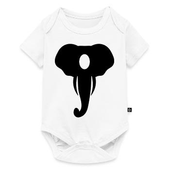 Elephant Head Animal Circle Gift - Baby Premium short-sleeve bodysuit - white - Front