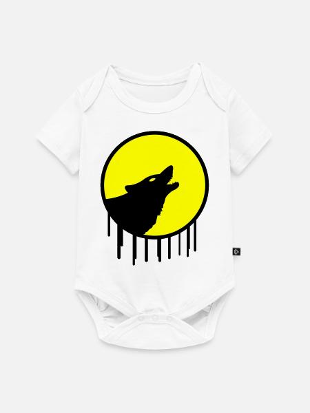 wolf vollmond - Baby Premium Kurzarmbody - Weiß