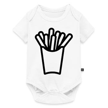 Pommes frites - Baby Premium Kurzarmbody - Weiß - Vorne