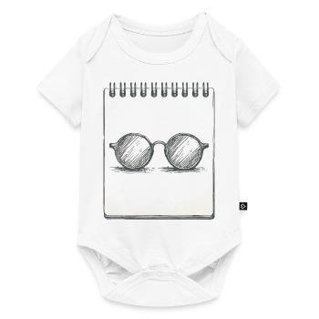 Zeichnung einer Brille - Baby Premium Kurzarmbody - Weiß - Vorne