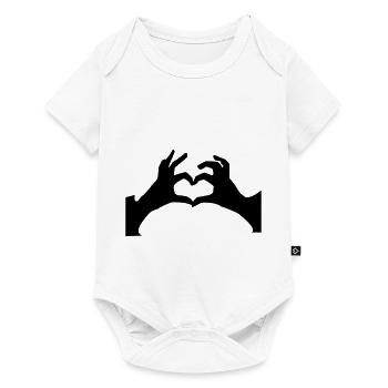 Hände Herz liebe treue Geschenk Partner Zusammen - Baby Premium Kurzarmbody - Weiß - Vorne