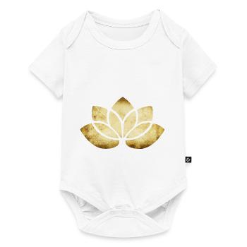 yoga fleur de lotus doré - Body à manches courtes Premium Bébé - blanc - Devant