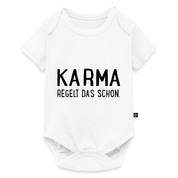 Karma regelt das schon - Baby Premium Kurzarmbody - Weiß - Vorne