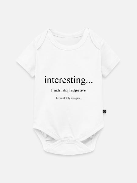 Interesting | interessant Definition Dictionary - Baby Premium Kurzarmbody - Weiß