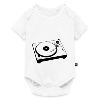 Vinyl Plattenspieler / Turntable - Baby Premium Kurzarmbody - Weiß - Vorne