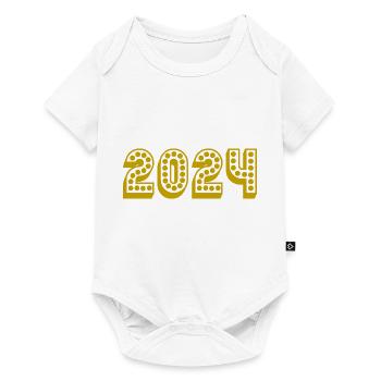 2024. FROHES NEUES JAHR. SILVESTER. NEUJAHR - Baby Premium Kurzarmbody - Weiß - Vorne
