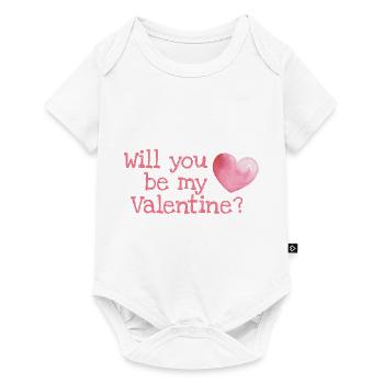 Valentinstags Geschenk / Will you be my Valentine? - Baby Premium Kurzarmbody - Weiß - Vorne