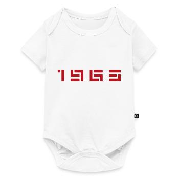 Année de naissance Anniversaire de naissance Né(e) - Fabriqué en 1963 - Body à manches courtes Premium Bébé - blanc - Devant