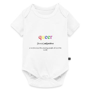 Dictionnaire de définition queer (homosexuell) - Body à manches courtes Premium Bébé - blanc - Devant