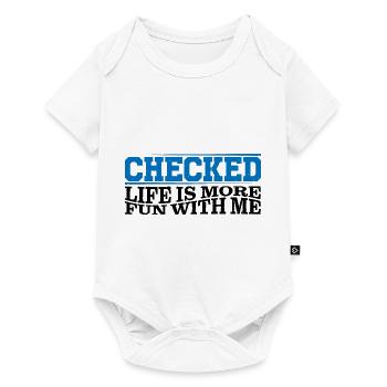 Checked, Life Is More Fun With Me 3 - Baby Premium short-sleeve bodysuit - white - Front