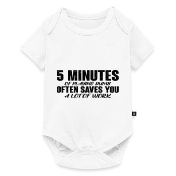5 minutes de jeu stupide sauvent souvent du travail 4 - Body à manches courtes Premium Bébé - blanc - Devant