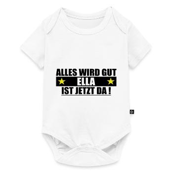 Ella Nom Prénom Anniversaire - Body à manches courtes Premium Bébé - blanc - Devant