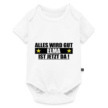 Elma Nom Prénom Anniversaire - Body à manches courtes Premium Bébé - blanc - Devant