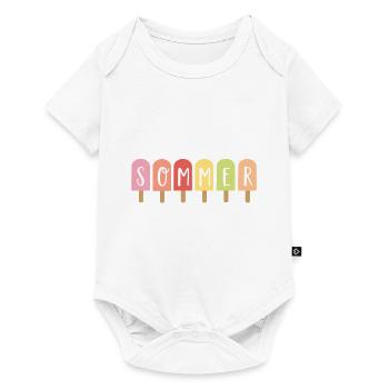 Sommer - Baby Premium Kurzarmbody - Weiß - Vorne