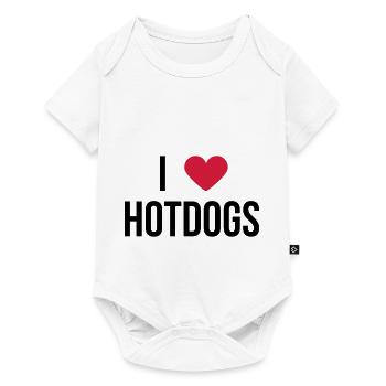 J'adore les hot-dogs! Proverbes cadeau - Body à manches courtes Premium Bébé - blanc - Devant