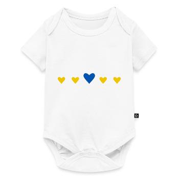 Ukraine Cœur - Body à manches courtes Premium Bébé - blanc - Devant