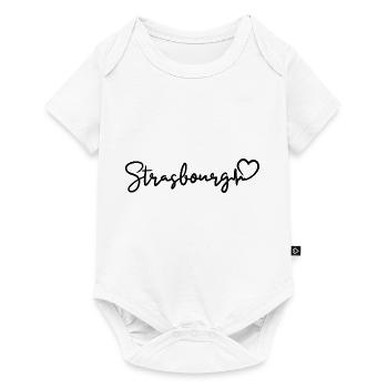 Strasbourg Herzschlag Frankreich Stadt Straßburg - Baby Premium Kurzarmbody - Weiß - Vorne