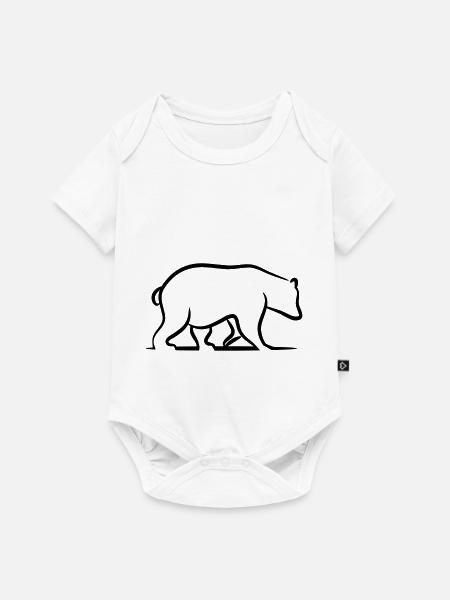 Ours brun - Grizzly - Body à manches courtes Premium Bébé - blanc